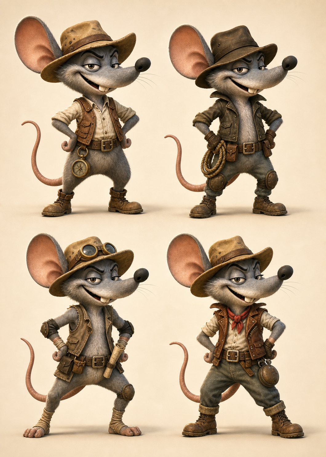 Wardrobe variations for Jonas the mouse