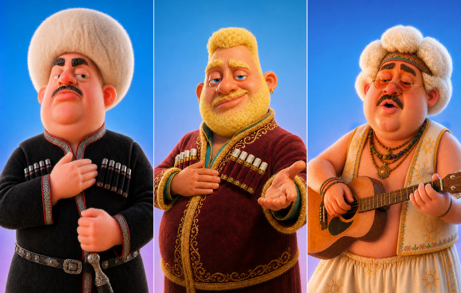 Three character variations of Goggy