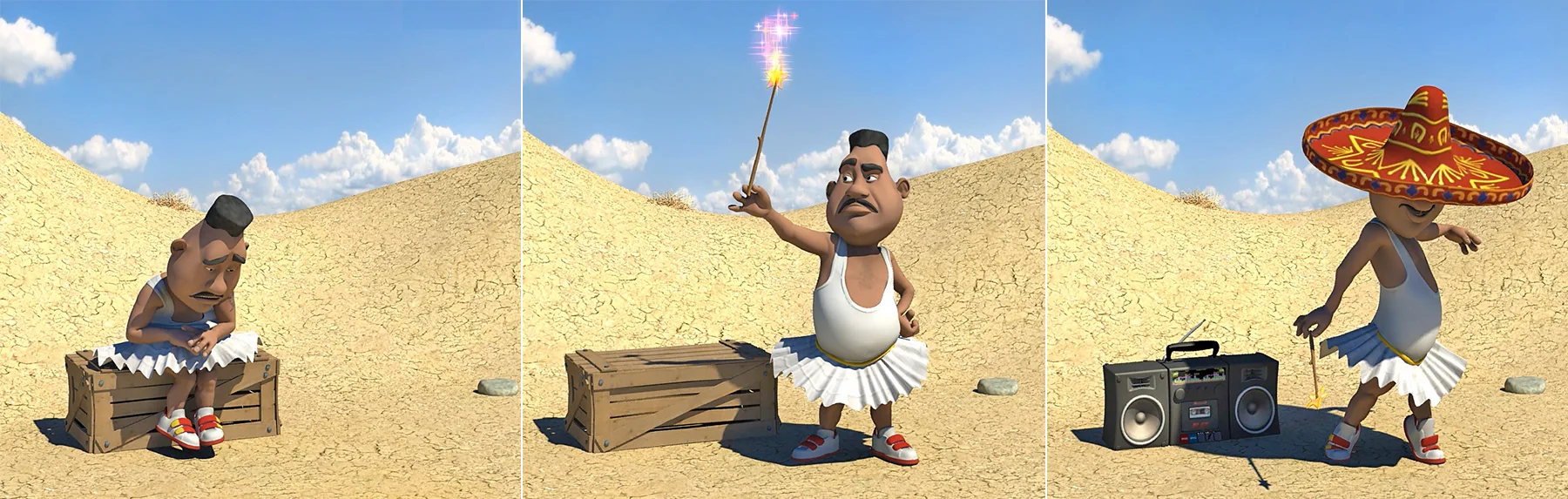 Original 3D render of Goggy