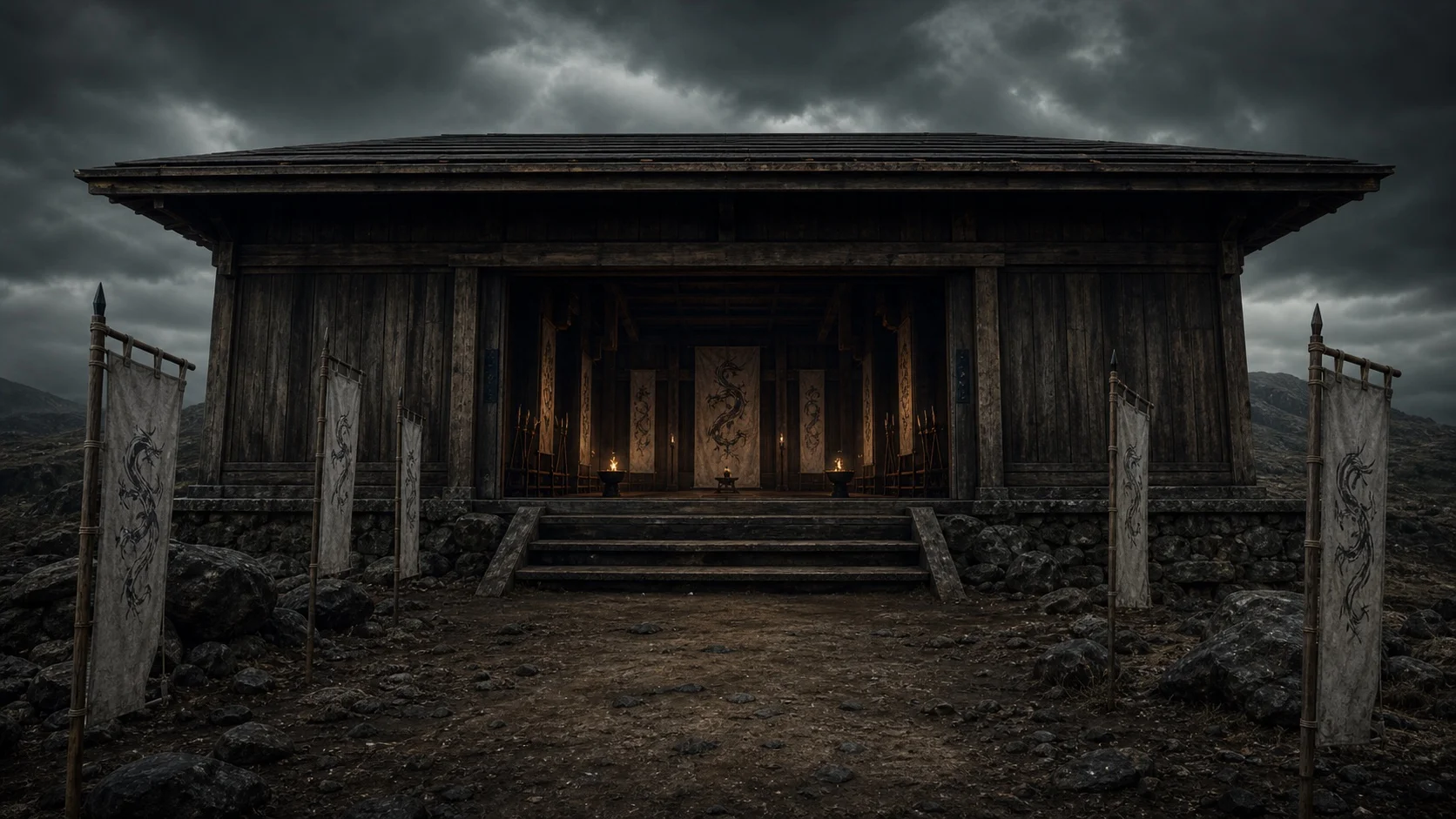 Austere exterior temple variant